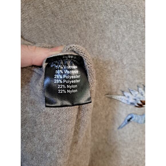 Talk for the Walk Brown Cape with Embroidered Birds‎ - Picture 5 of 6